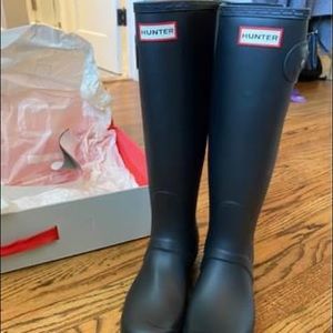 Tall Black Hunter Rain Boots
